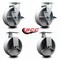 Service Caster 6'' Semi Steel Cast Iron Caster Set with Bronze Bearings 2 Brakes 2 Rigid, 4PK SCC-20S620-SSBZ-TLB-2-R-2 - alternate 5